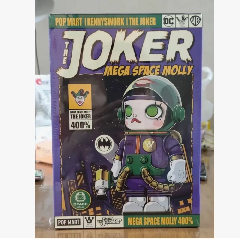 Pop Mart Mega Space Molly The Joker 400% Collectible Figure - Purple/Green